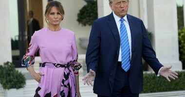 Former first lady Melania Trump (left) revealed in her forthcoming memoir that she is pro-choice. The admission comes as her husband, former President Donald Trump (right), has been widely credited with the erosion of abortion rights in the United States