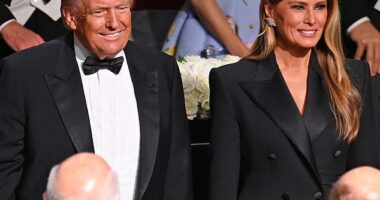 Former first lady Melania Trump arrives for the 79th annual Alfred E. Smith Memorial Foundation Dinner, Thursday, Oct. 17, 2024, in New York