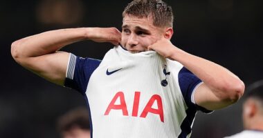 Micky van de Ven was reduced to tears as he was substituted in the first half of Tottenham's win over Manchester City