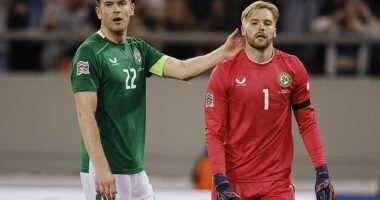 Caoimhin Kelleher made a costly late error as the Republic of Ireland lost against Greece