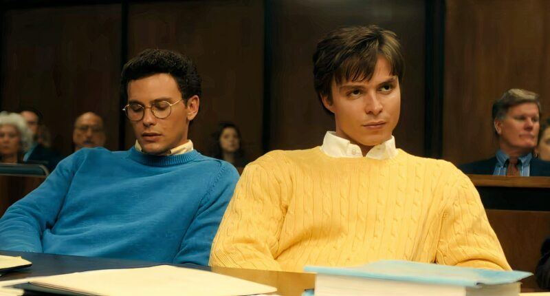 Lyle and Erik Menendez stare and listen to the witnesses at court in Monsters