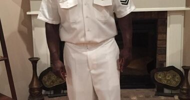 Charles Wimberly, 52, takes high-strength ibuprofen and CBD tablets for a back injury and PTSD he suffered falling out of a helicopter during his 21-year US Navy career