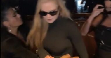 Nicole Kidman and Salma Hayek appeared to share a tense moment at Balenciaga Paris Fashion Week show last month when the Aussie star pushed her hand away while they pose for photos