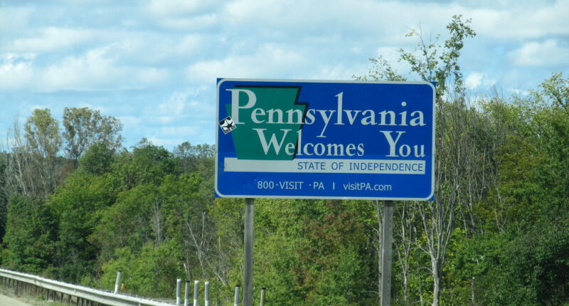Welcoming sign in Pennsylvania