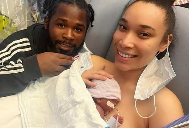 Grieving parents, Gianna Lopera, 24, and Jahmair Peets. 28, of a baby girl who tragically died after a Florida hospital worker allegedly broke her neck have launched legal action against the facility