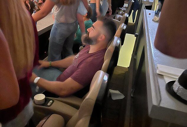 Jason Kelce just couldn't shake off the fatigue at Taylor Swift's Eras Tour concert Friday night