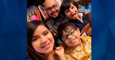 Zoraida Bartolomei, husband Alberto Rolon, and their children Adriel and Diego