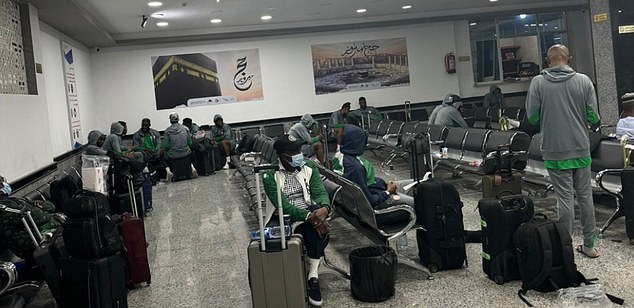 Nigeria's squad have been left stranded in an airport ahead of their away clash with Libya