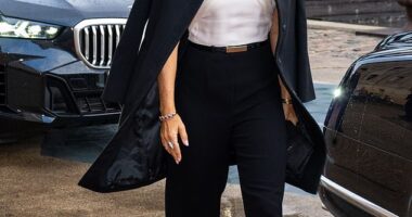 Queen Mary of Denmark looked chic as she arrived a reciprocal arrangement at Nordatlantens Beygge in the nation's capital