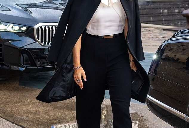 Queen Mary of Denmark looked chic as she arrived a reciprocal arrangement at Nordatlantens Beygge in the nation's capital
