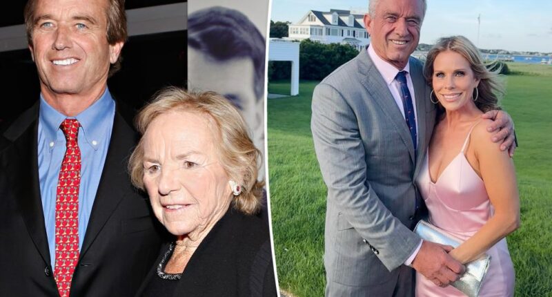 RFK Jr. and wife Cheryl Hines hold hands in Cape Cod following his mother's death