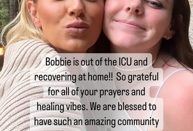 Whitney Rose shared the good news her daughter Bobbie, 14, had been released from the hospital and was 'recovering at home' after experience severe asthma exacerbation earlier this week