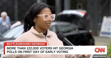 Georgia voter Corina Canada talks to CNN