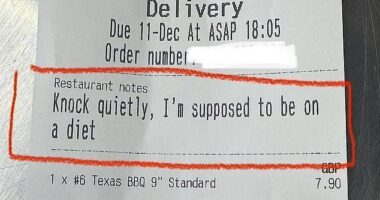 Waseem Banaras - who owns Munchies Eston in Middlesborough - was left in stitches after a supposedly dieting customer requested the delivery driver 'knock quietly'