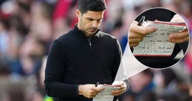 The principles to Arsenal's 'darks arts' tactics have been revealed after Mikel Arteta was spotted checking over his notepad