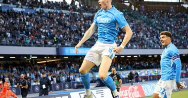 Scott McTominay opened the scoring after just 25 seconds in Napoli's game at home to Como