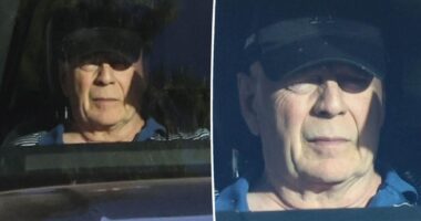 'Stable' Bruce Willis, 69, seen riding in passenger side of car amid aphasia and dementia battles