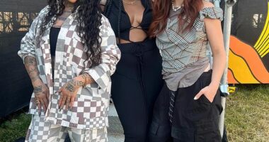 Sugababes' original trio have taken a brutal swipe at their former band members (pictured left to right Keisha Buchanan , 40, Mutya Buena , 39, and Siobhan Donaghy, 40, this year)