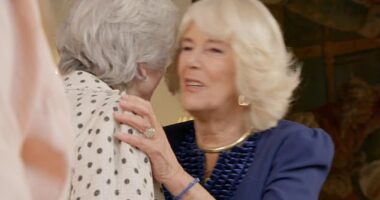 Queen Camilla has surprised two Pride of Britain winners with their awards, bringing domestic violence campaigners Diana Parkes and Hetti Barkworth-Nanton to tears