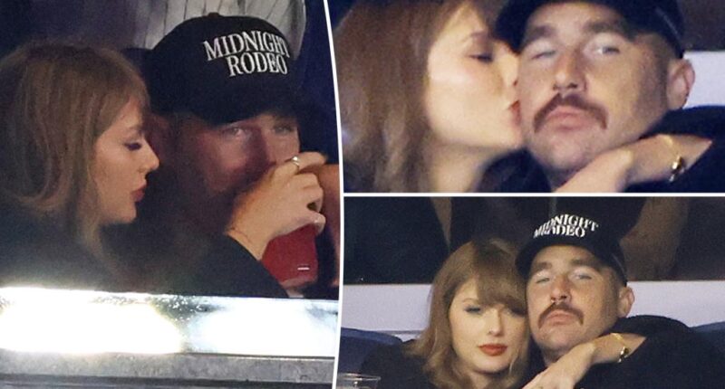 Taylor Swift smooches Travis Kelce at Yankees vs. Guardians game