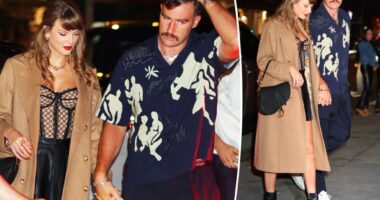 Taylor Swift wears Gucci corset, Dior Saddle bag for date night with Travis Kelce