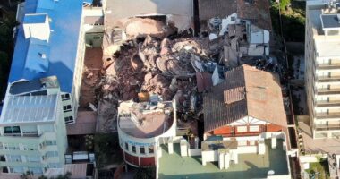 Ten-storey hotel collapse in Argentina leaves one dead and several trapped