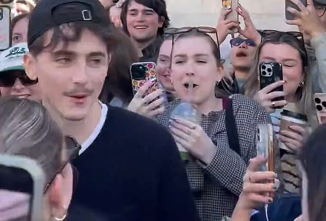 Timothee Chalamet has sparked pandemonium among screaming fans in New York by unexpectedly showing up to his own lookalike contest