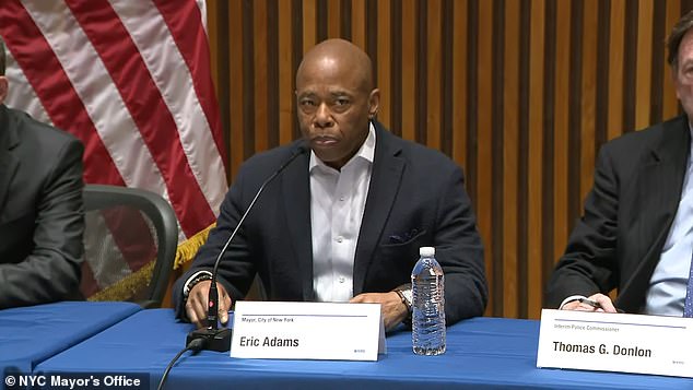 Mayor Eric Adams was speaking at a news conference Saturday and was asked questions about preparation for Trump's blockbuster Sunday rally at Madison Square Garden