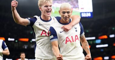 Richarlison (right) marked his first start of the season in style as he netted the only goal for Tottenham against AZ Alkmaar