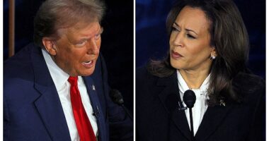 Donald Trump and Kamala Harris are locked in a tight race, but the DailyMail.com/J.L. Partners election model suggests the former president has all the momentum with two weeks to go