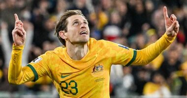 Craig Goodwin produced a stunning goal and set up another to help Australia beat China