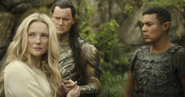 Morfydd Clark as Galadriel; Benjamin Walker as High King Gil-galad; Ismael Cruz Córdova as Arondir
