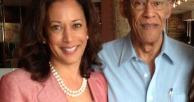 While Kamala Harris campaigns from her West Wing office, her 86-year-old father, Donald J. Harris (right), owns a home less than a mile away.