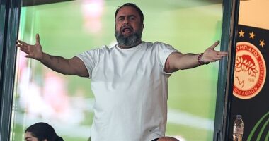 Nottingham Forest owner Evangelos Marinakis (pictured) recently received a five-match stadium ban for spitting on the floor as a referee walked past