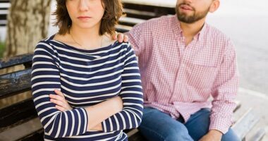 A woman has been left heartbroken after she spotted her boyfriend on dating app Hinge while he was cuddled up on the couch next to her (stock image)