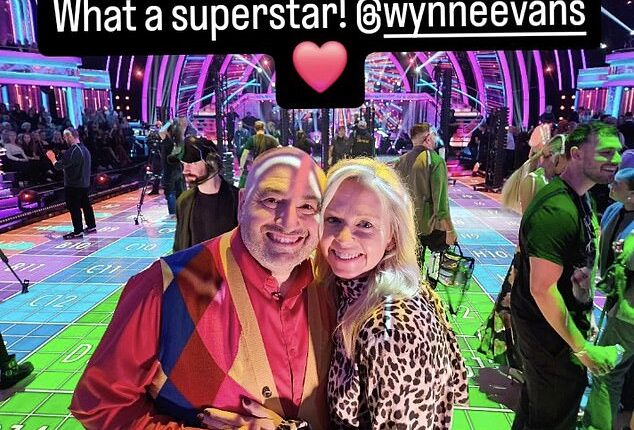 Wynne Evans' girlfriend Liz Brookes shared a supportive social media post, proudly posing with the opera singer on the Strictly dance floor