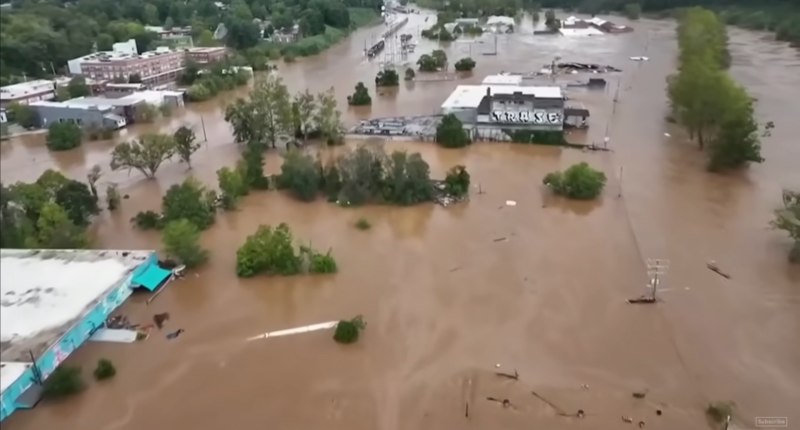 Hurricane Helene damage in NC.
