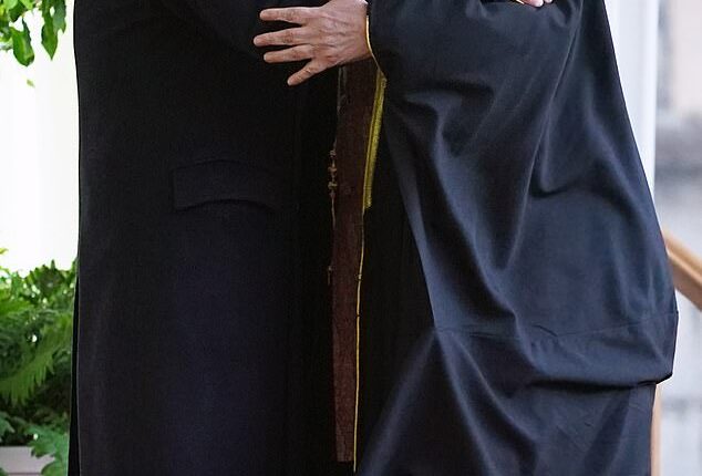 King Charles greeted King Hamad Bin Isa Al Khalifa, King of the Kingdom of Bahrain, at Windsor Castle this afternoon