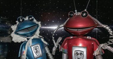 The Martians were built by the husband-and-wife team of Chris Wilkins and Sian Vickers, who went on to create the Direct Line four-wheeled red telephone