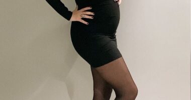 Amber Le Bon is pregnant! Model reveals she is expecting her first child as she shares snaps of growing bump