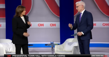 Kamala Harris during a CNN town hall.