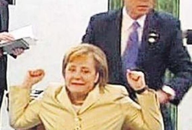 Fun - but not sexist: Merkel defends in her memoir the moment when George W. Bush, then the U.S. President, gave her a back massage during the 2008 G8 Summit in Russia