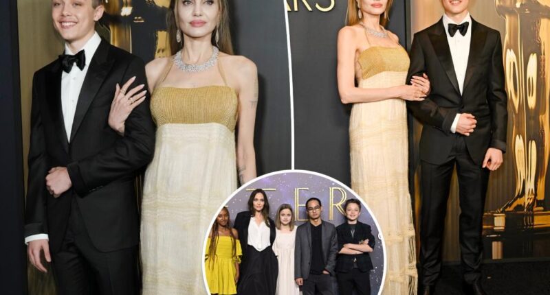 Angelina Jolie, son Knox walk red carpet at Governors Awards