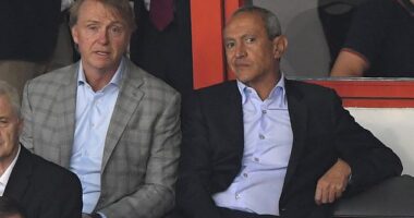 Aston Villa owner Nassef Sawiris (right, sat alongside co-owner Wes Edens) has revealed why he is backing Man City in their civil war with the Premier League