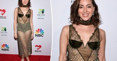 Aubrey Plaza smolders in see-through Gucci dress at Joan Rivers tribute gala