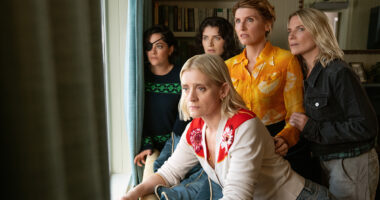 The Garvey Sisters looking out of a window in Bad Sisters season 2 on Apple TV+
