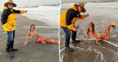 Bill Belichick, 72, hooks girlfriend Jordon Hudson, 24, as a mermaid for Halloween costume