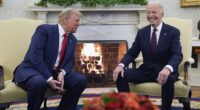 Donald Trump sat lower in his seat and appeared to take a posture of respect during his meeting with President Joe Biden in the Oval Office on Wednesday, November 13, 2024