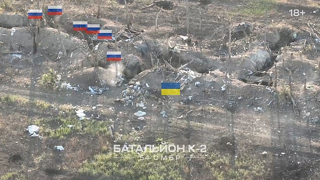 The moment a lone Ukrainian soldier valiantly fought off six Russians in a bitter close-range gun battle has emerged in the latest evidence of the savage trench warfare