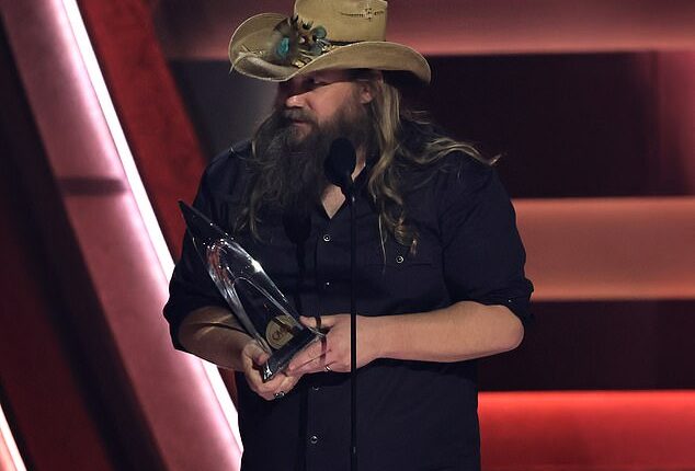 Chris Stapleton, 46, was the big winner the 58th Annual Country Music Association Awards at Bridgestone Arena on Wednesday in Nashville, capturing three awards